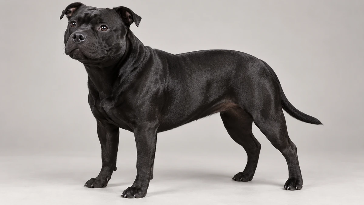 İngiliz Staffordshire köpek — siyah renk