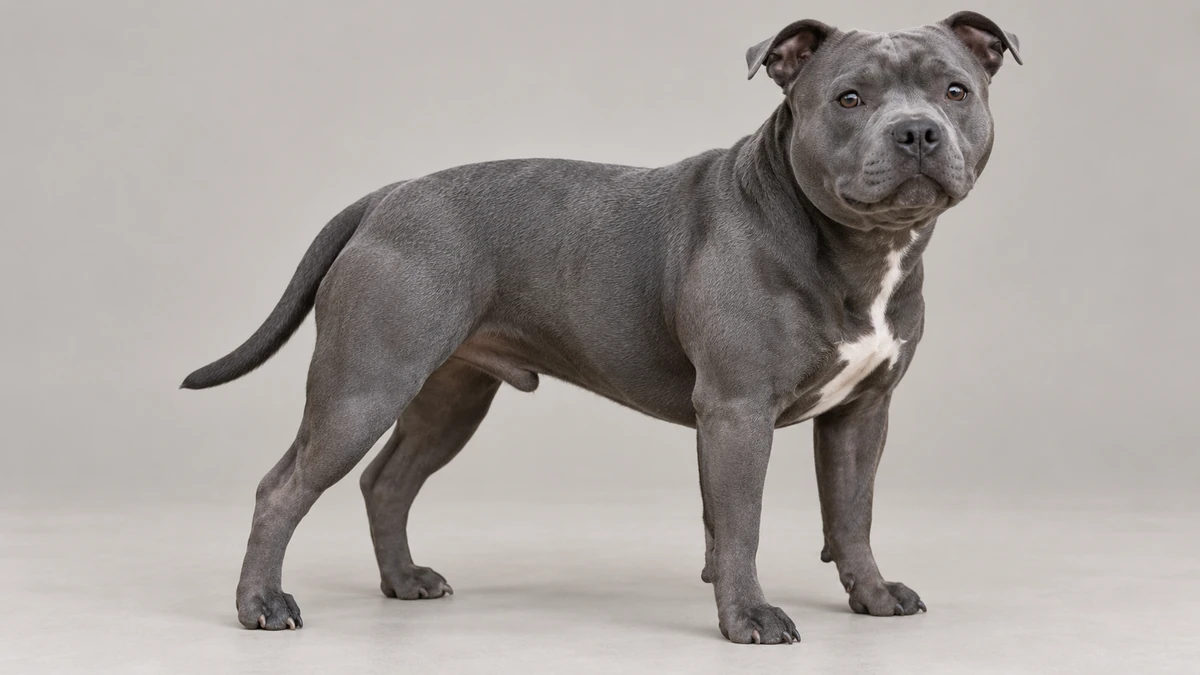 İngiliz Staffordshire köpek — mavi renk