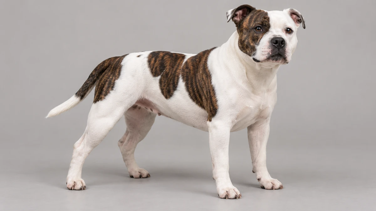 İngiliz Staffordshire köpek — beyaz-karışım renk