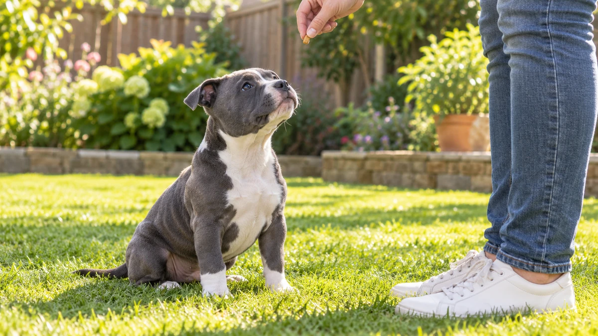 İngiliz Staffordshire yavru köpek — komut ve eğitim